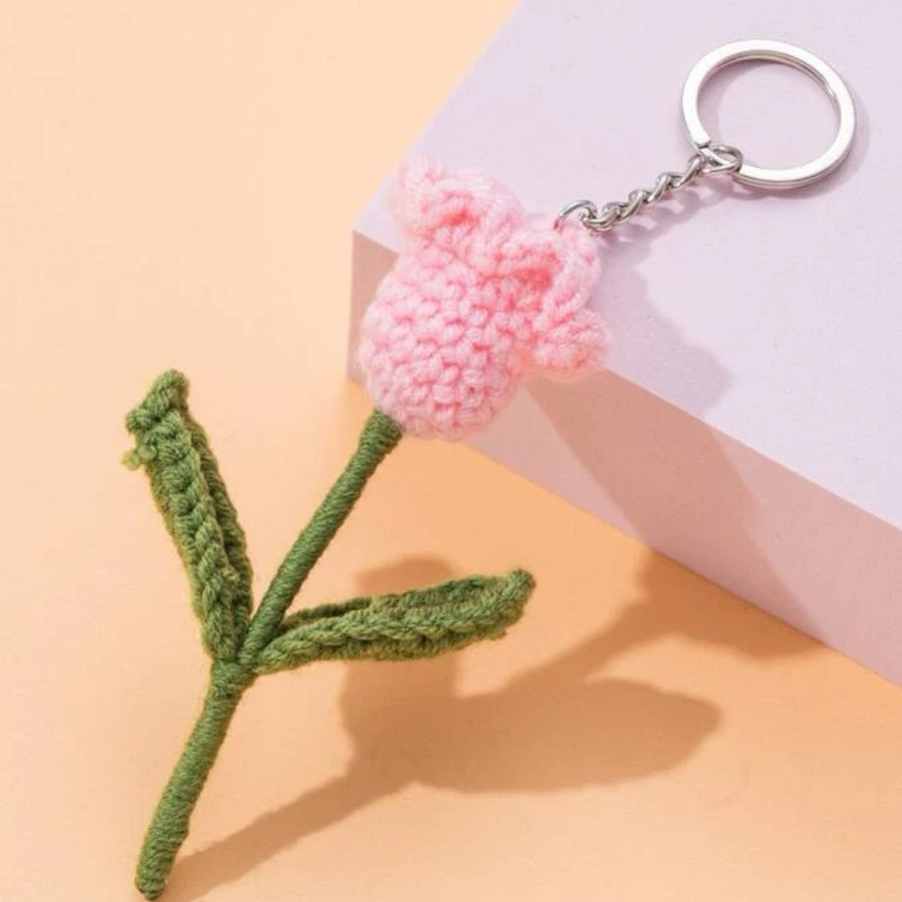 New Crochet Flower Keychain Purse Charm Bag Charm Gift Stocking Stuffer
